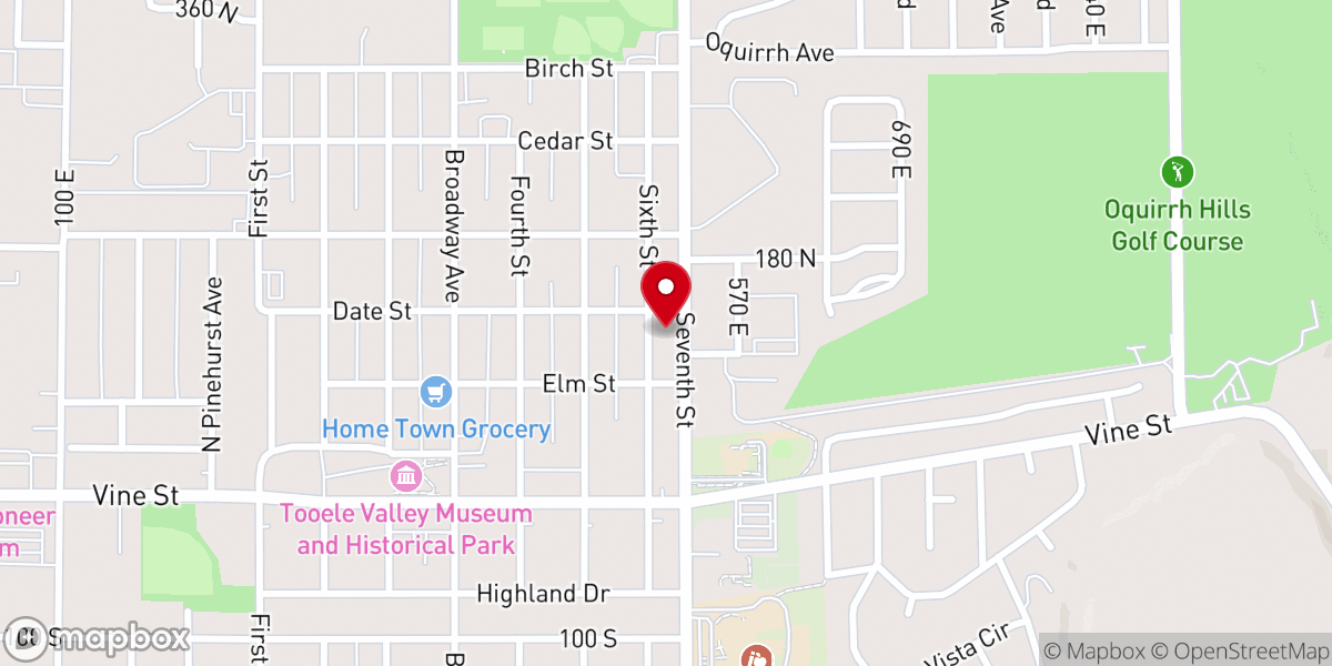 Map showing location of Life Church Tooele Assemblies of God