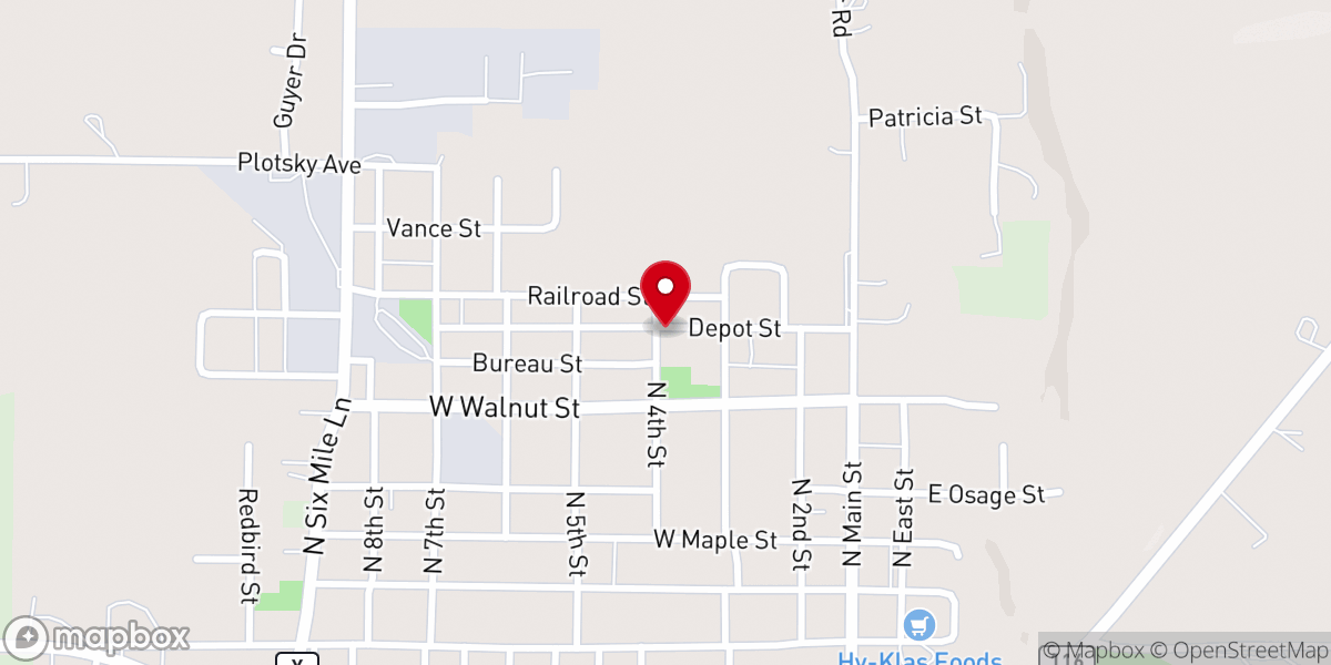 Map showing location of Second Baptist Church of Plattsburg