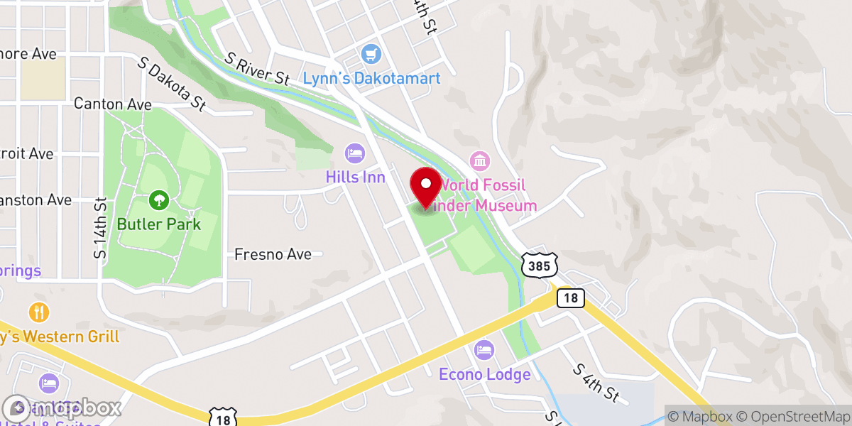Map showing location of Hot Springs, South Dakota--Chamber of Commerce