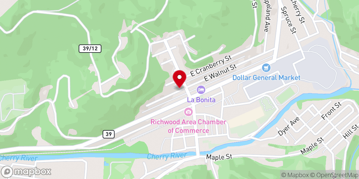 Map showing location of First Baptist Church