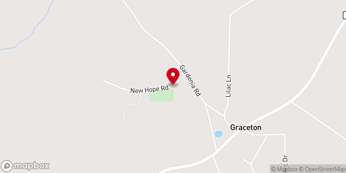 Map showing location of New Hope Missionary Baptist Church