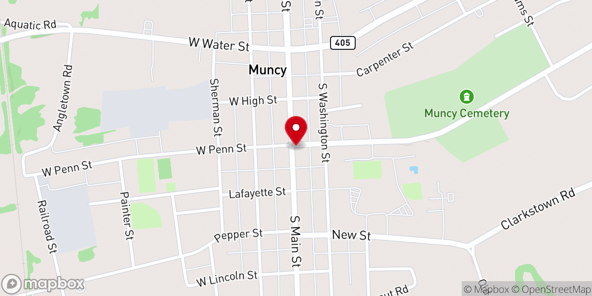 Map showing location of St. Andrew Evangelical Lutheran Church