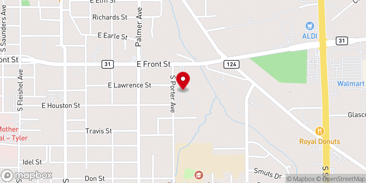 Map showing location of Friendly Baptist Church