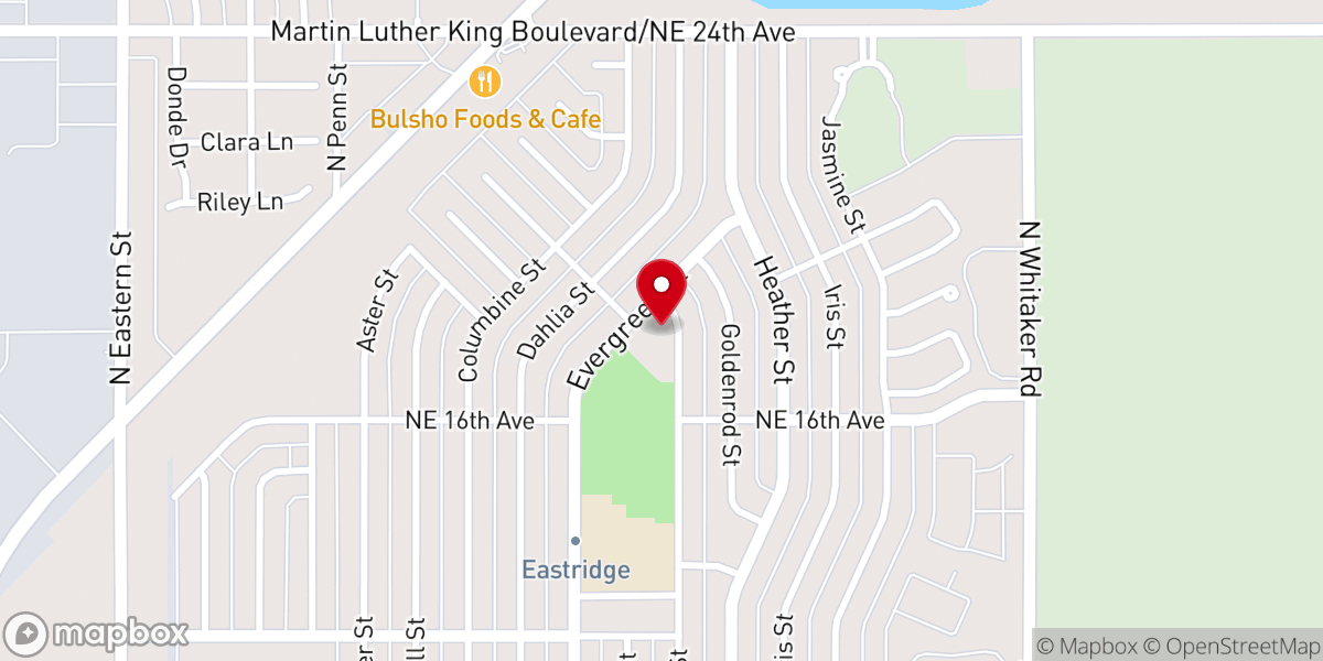 Map showing location of Trinity Fellowship Eastridge