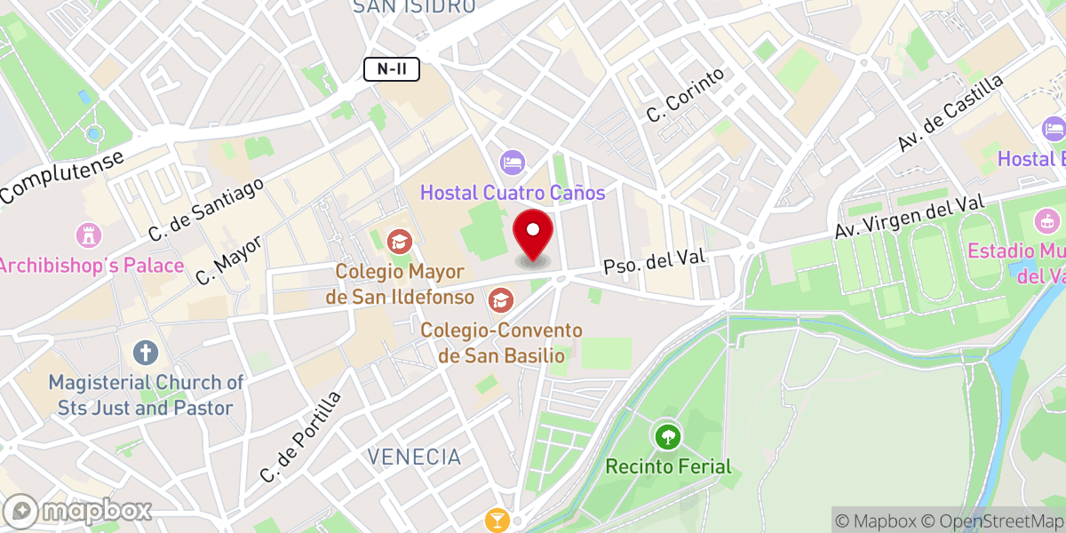 Map showing location of Convento del Corpus Christi