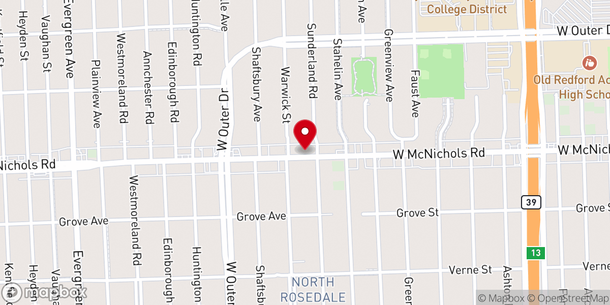 Map showing location of First Praise Pentecostal Church