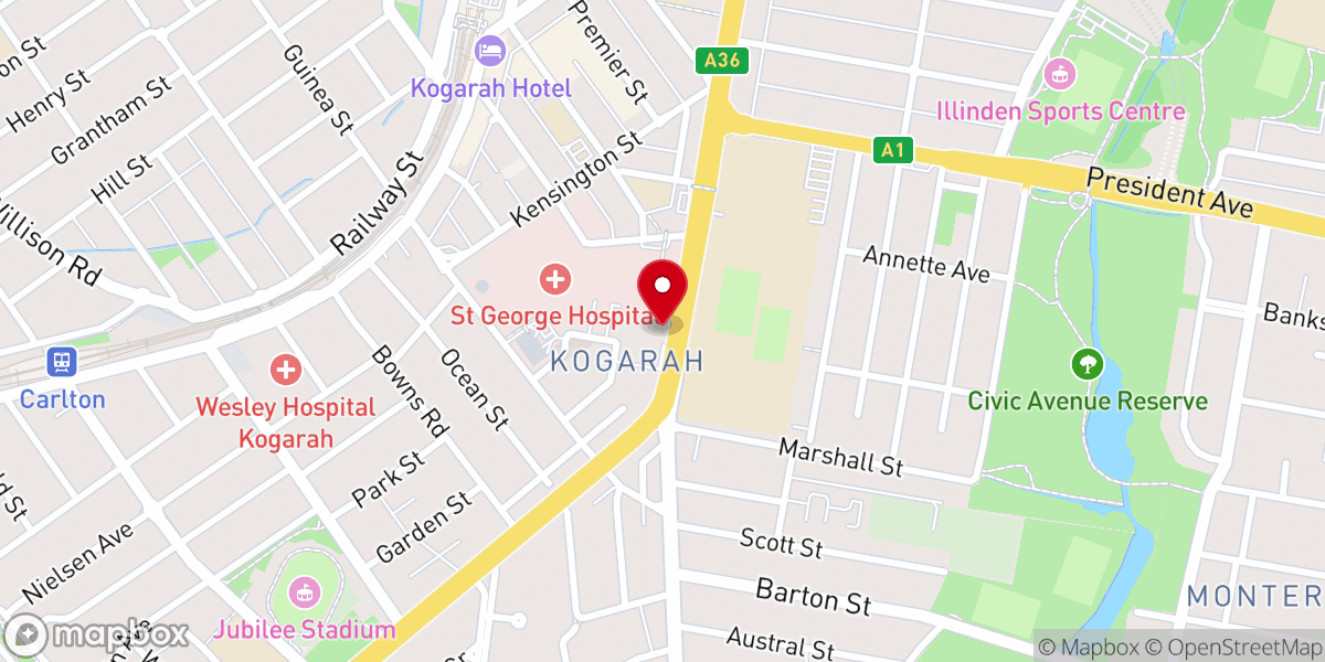 Map showing location of St Patrick's Catholic Church