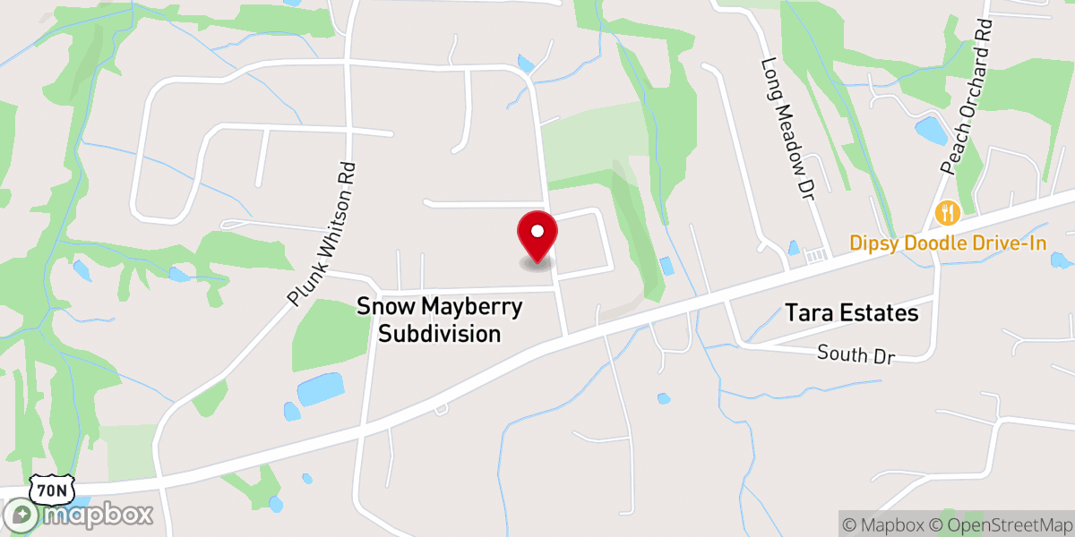 Map showing location of McBroom Chapel