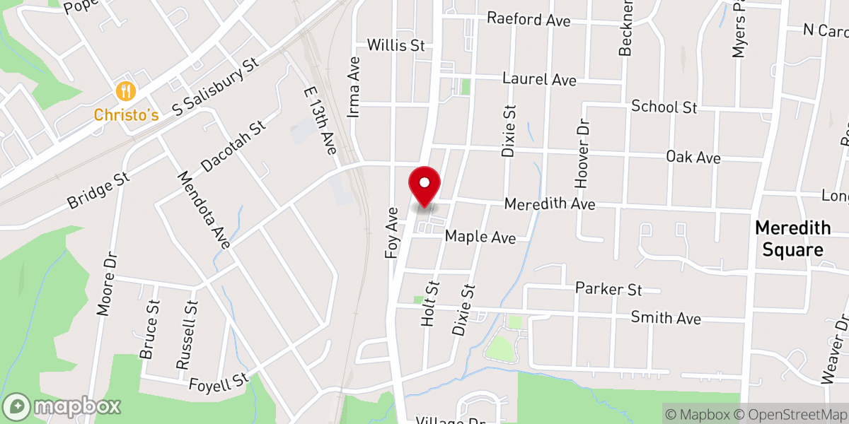 Map showing location of Friendship Baptist Church