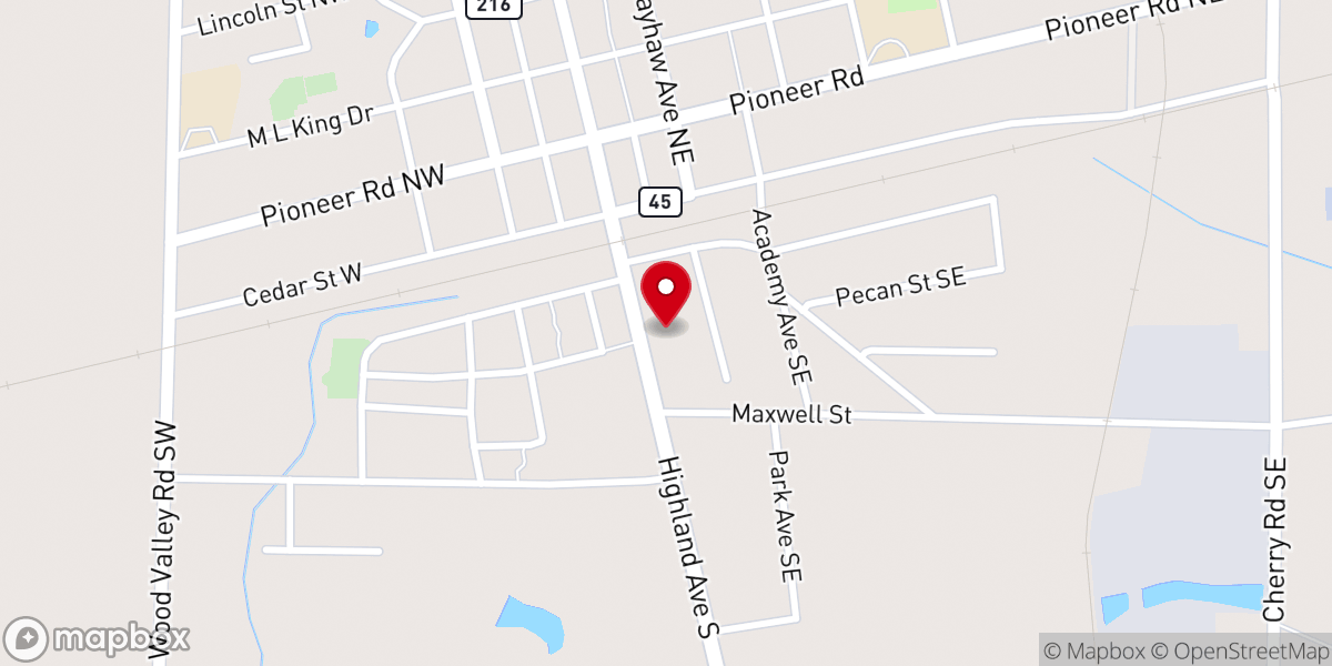 Map showing location of Arlington Baptist Church