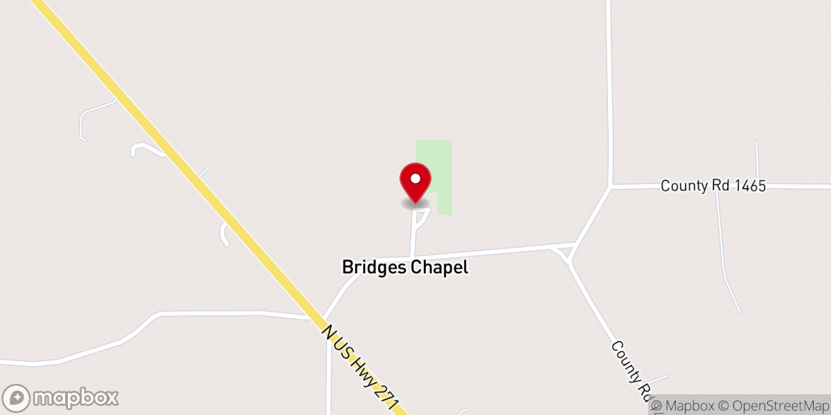 Map showing location of Bridges Chapel Methodist Church