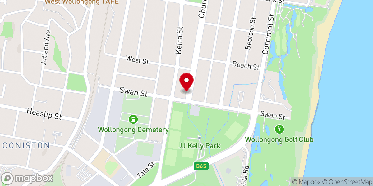 Map showing location of Wollongong City Jetski