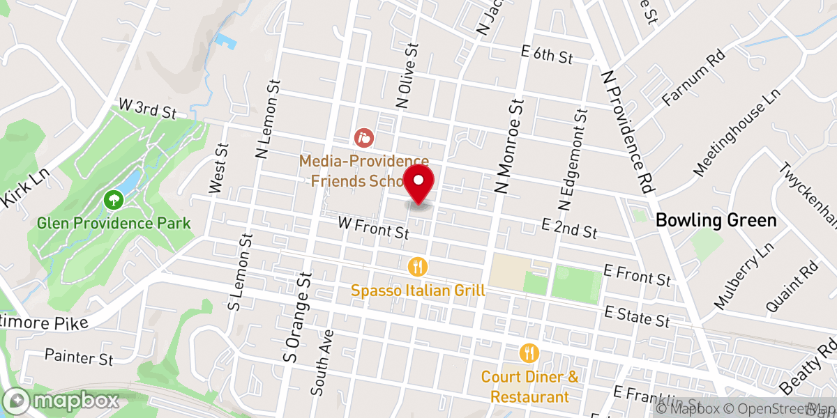 Map showing location of Domestic Abuse Project of Delaware County