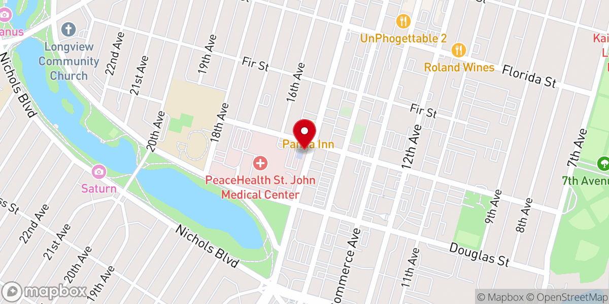 Map showing location of PeaceHealth St. John Medical Center