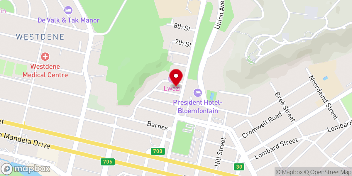 Map showing location of St John's Presbyterian Church