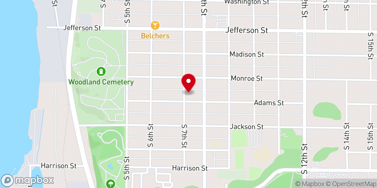 Map showing location of Blessed Sacrament Church