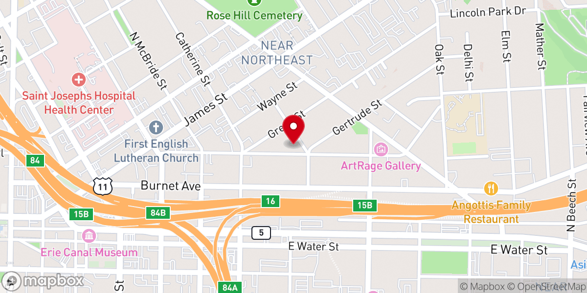 Map showing location of Immanuel Baptist Church