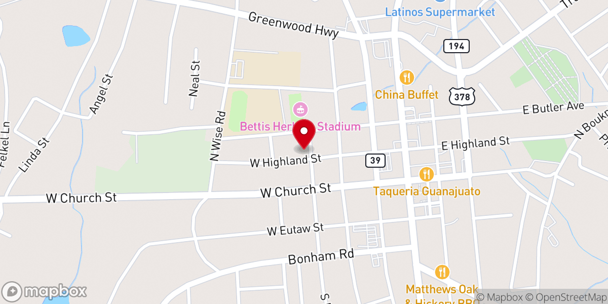 Map showing location of Primera Iglesia Adventista del Séptimo Día Hispana de Saluda / Saluda First Hispanic Seventh-day Adventist Church