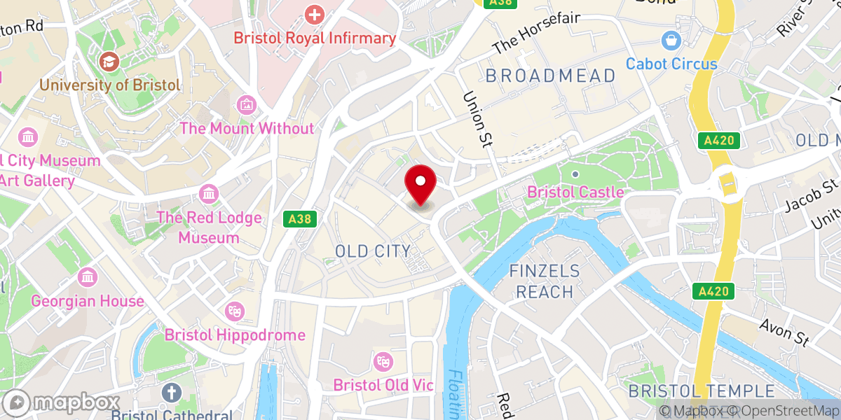 Map showing location of Christ Church with St Ewen, Bristol