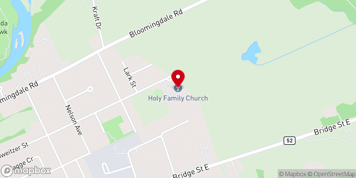 Map showing location of Holy Family Croatian Roman Catholic Parish