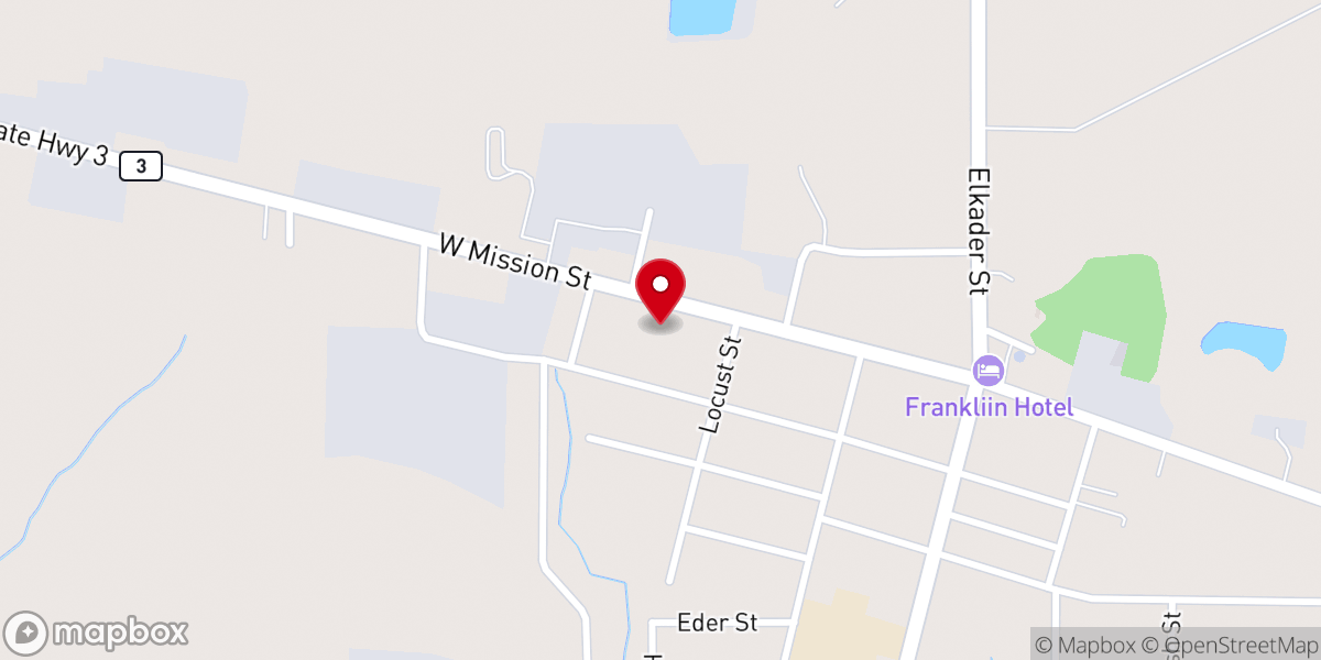 Map showing location of St. Mary's Catholic Church Upper Room