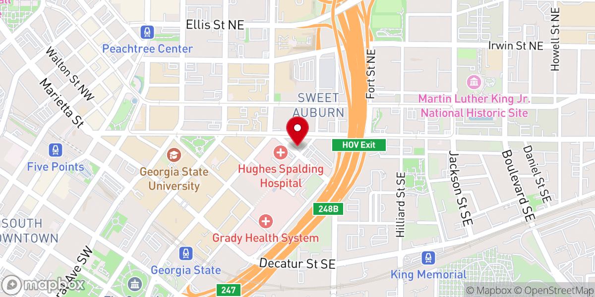 Map showing location of Oasis Atlanta Campus