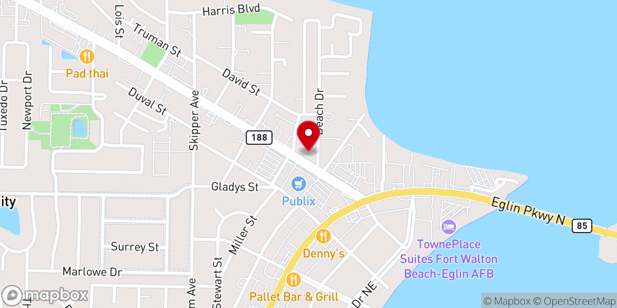 Map showing location of Ocean City Church
