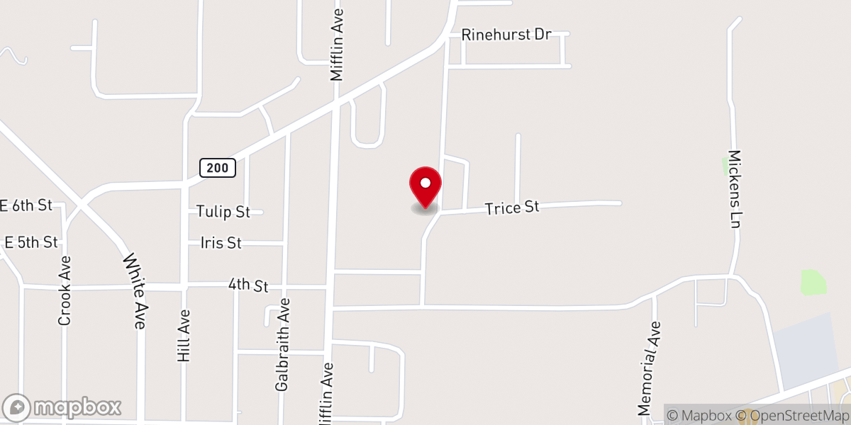 Map showing location of North Henderson Church of Christ