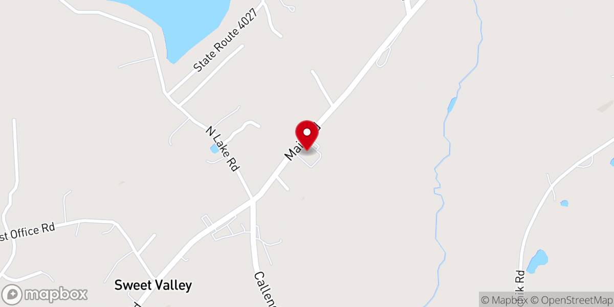 Map showing location of Sweet Valley Church of Christ