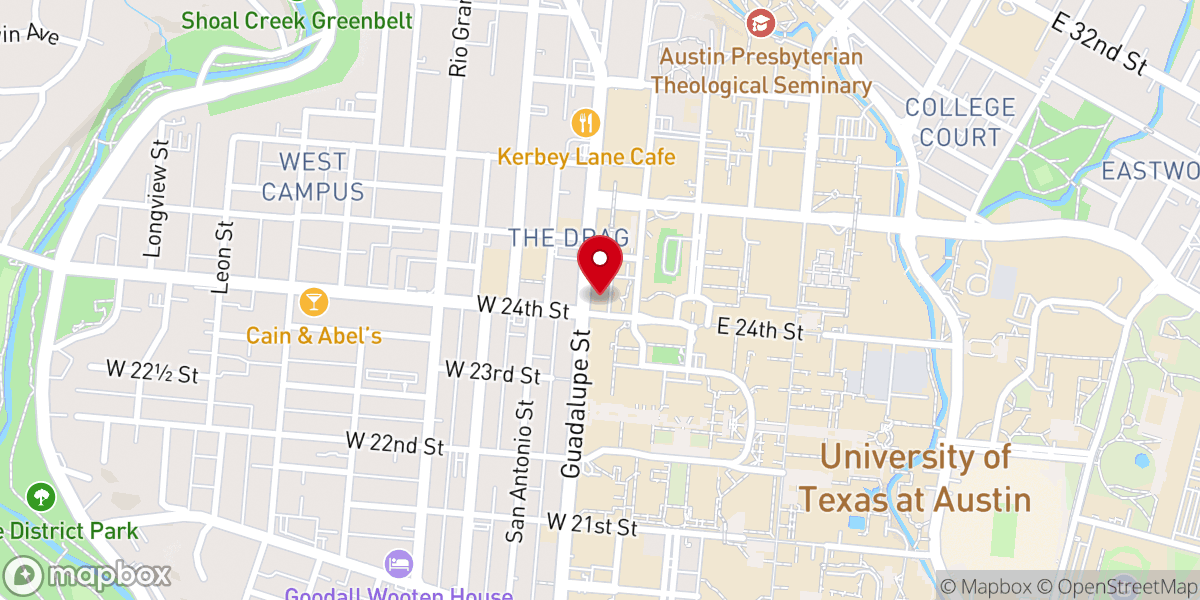 Map showing location of University United Methodist Church