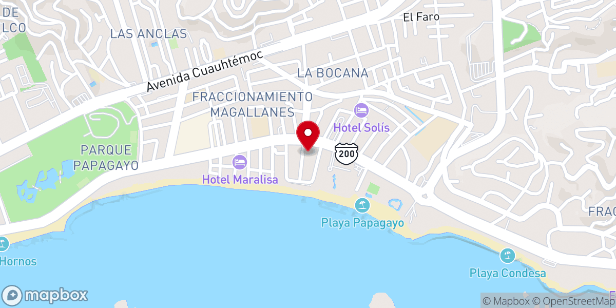 Map showing location of Vida Nueva Para El Mundo Acapulco.