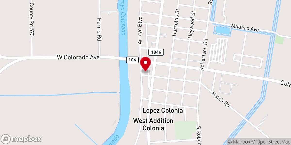 Map showing location of Community Church of Rio Hondo