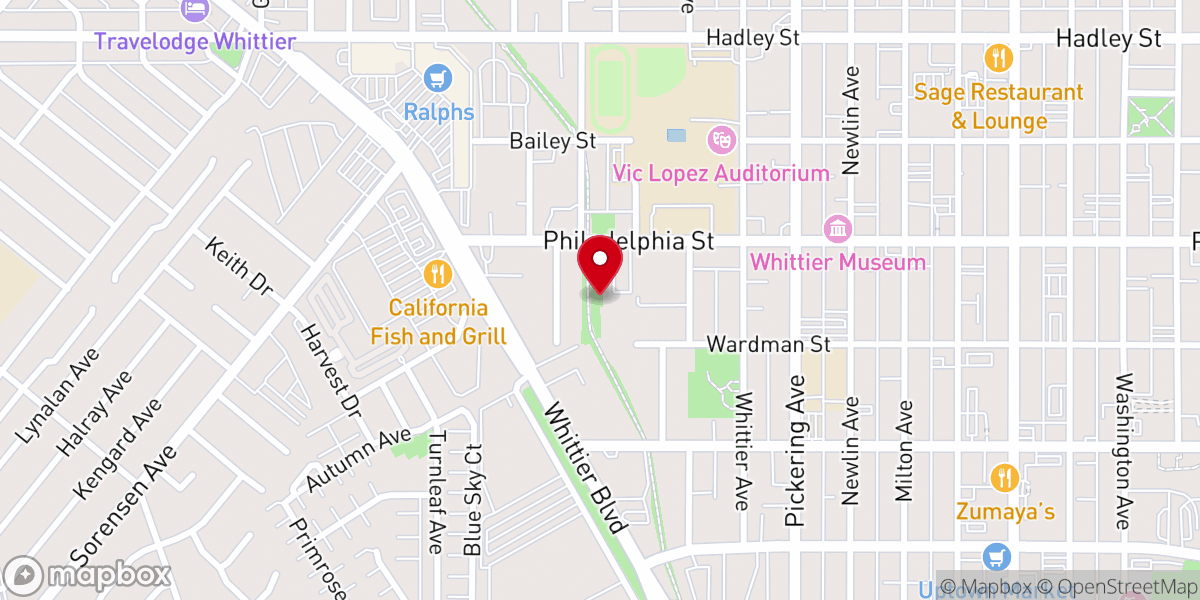 Map showing location of The Church at Whittier