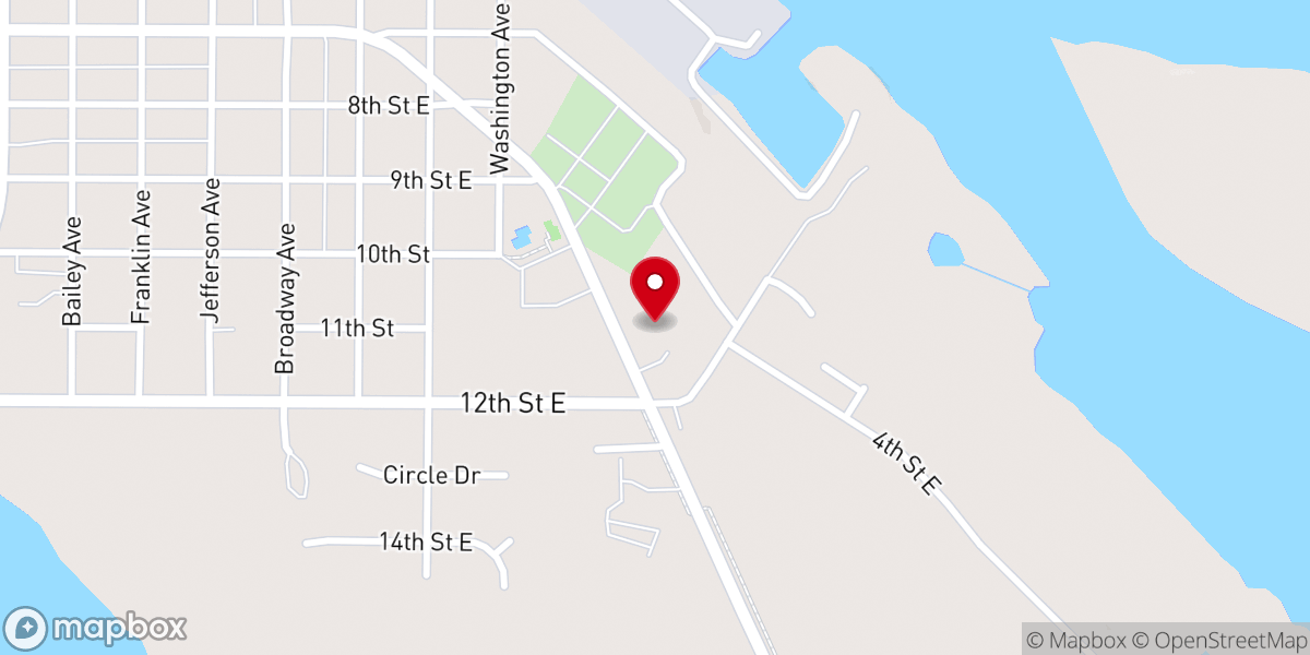 Map showing location of Hiawatha Bible Chapel