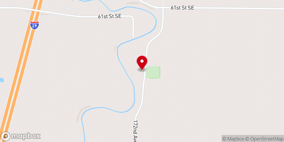 Map showing location of Richland Lutheran Church