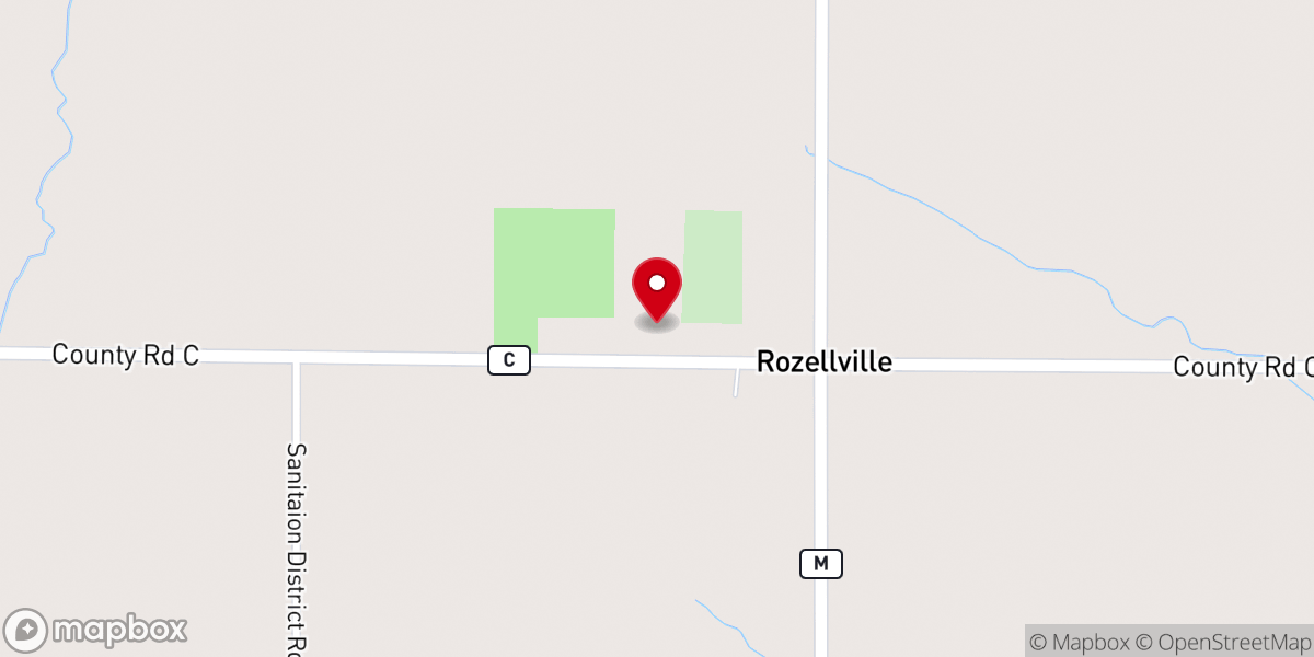 Map showing location of St. Andrew Catholic Church (Rozellville)