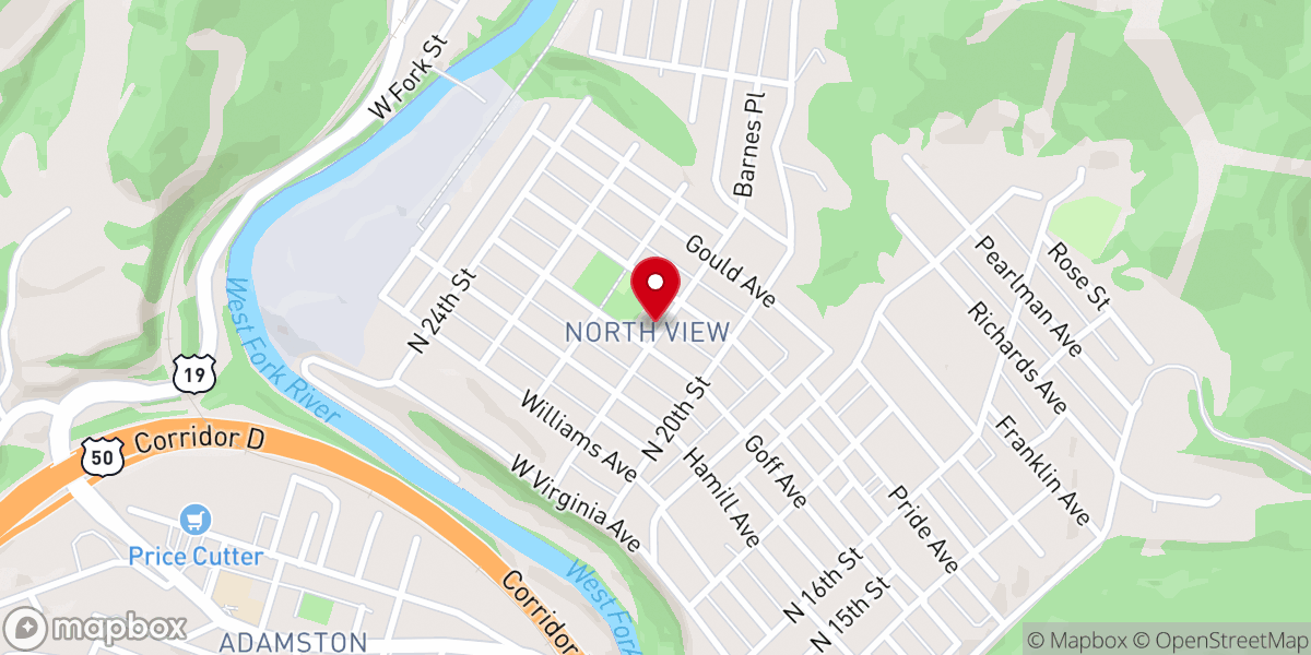 Map showing location of Saint James Parish Center