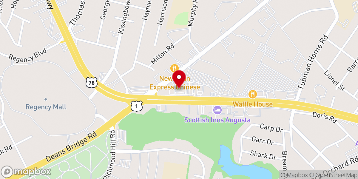 Map showing location of Riverside Christian Worship Center