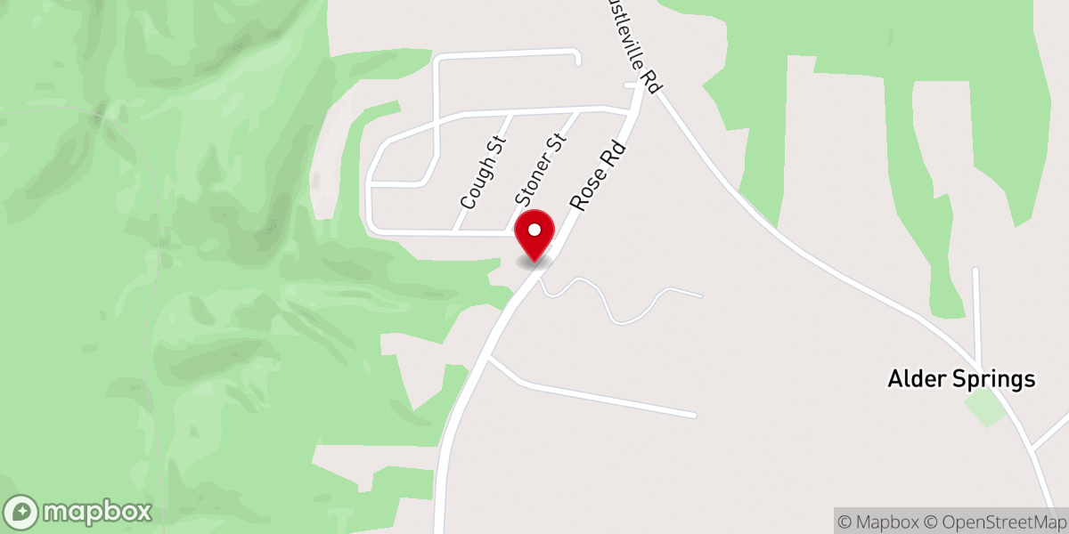 Map showing location of Alder Springs Church