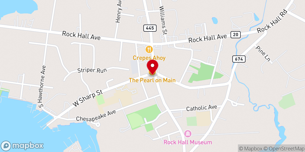 Map showing location of Rock Hall Methodist Church