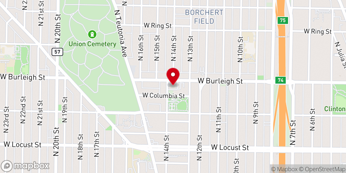 Map showing location of Metropolitan Missionary Baptist Church