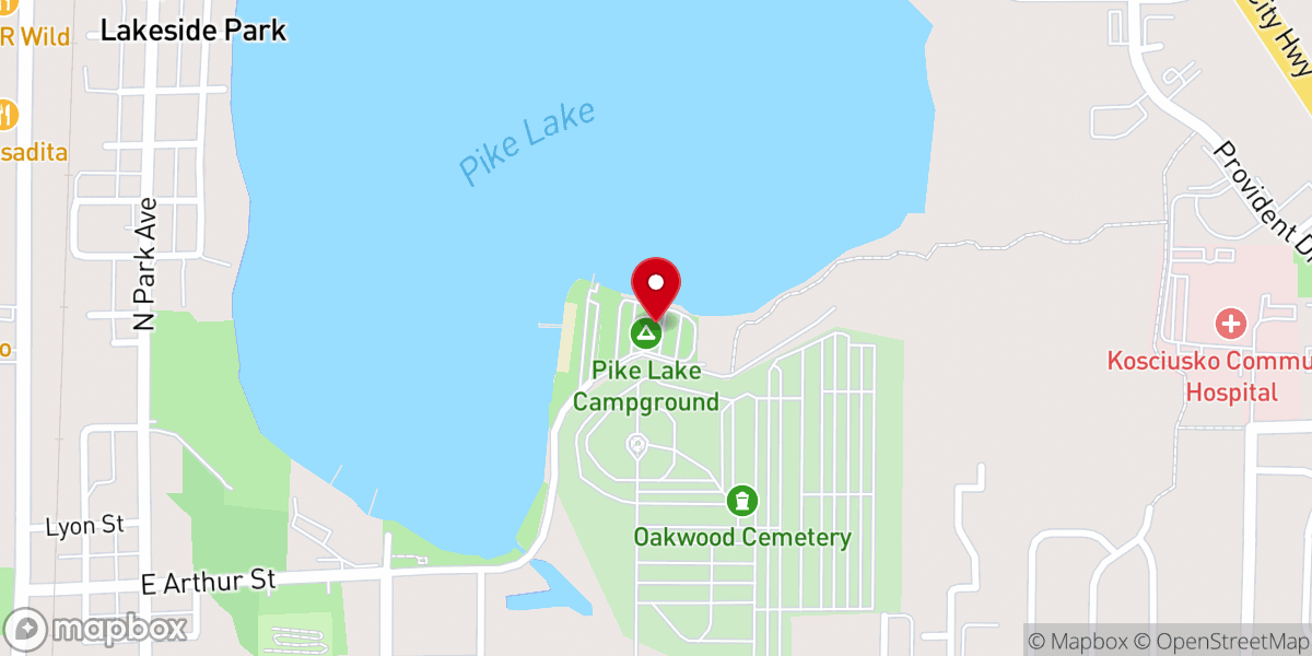Map showing location of Pike Lake Campground