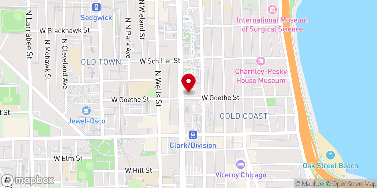 Map showing location of First Saint Paul's Chicago