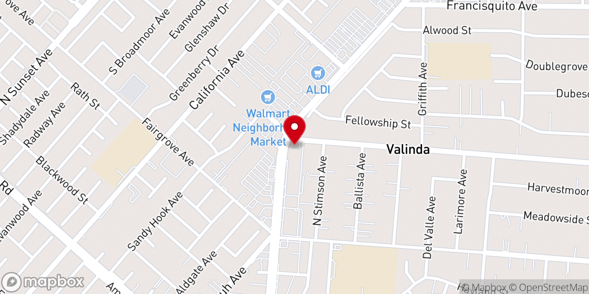 Map showing location of Hacienda Christian Fellowship