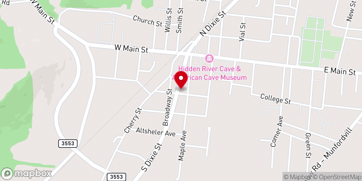 Map showing location of Hart County Florist