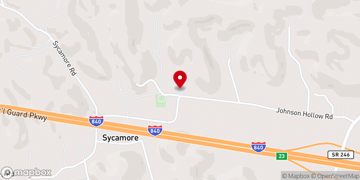 Map showing location of Jones Chapel Church of the Nazarene Thompsons