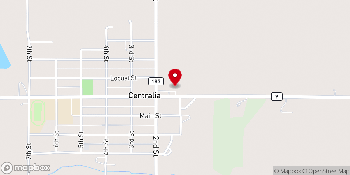 Map showing location of Centralia Community Center