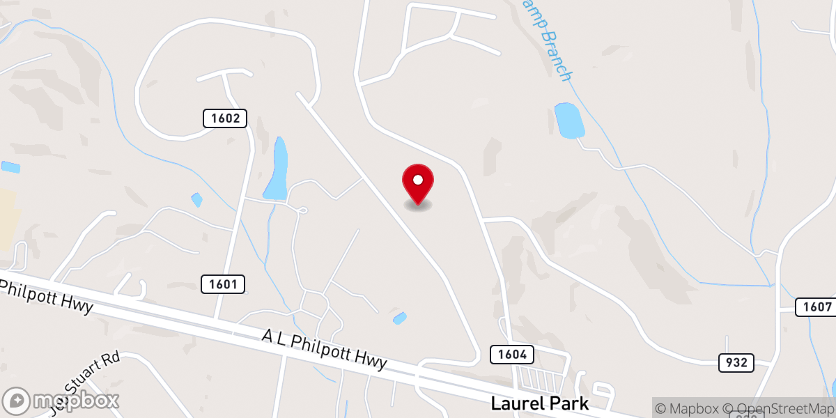 Map showing location of Chatmoss Baptist Church