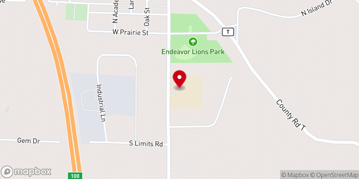 Map showing location of Endeavor Elementary School