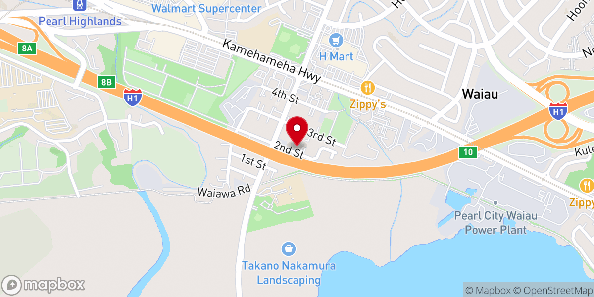 Map showing location of Pearl City Hongwanji Mission